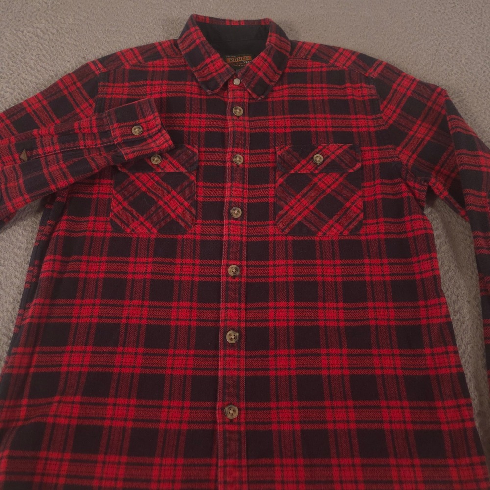 Tecovas Shirt Mens Medium Everyday Flannel Cotton Elbow Patches Plaid Pockets